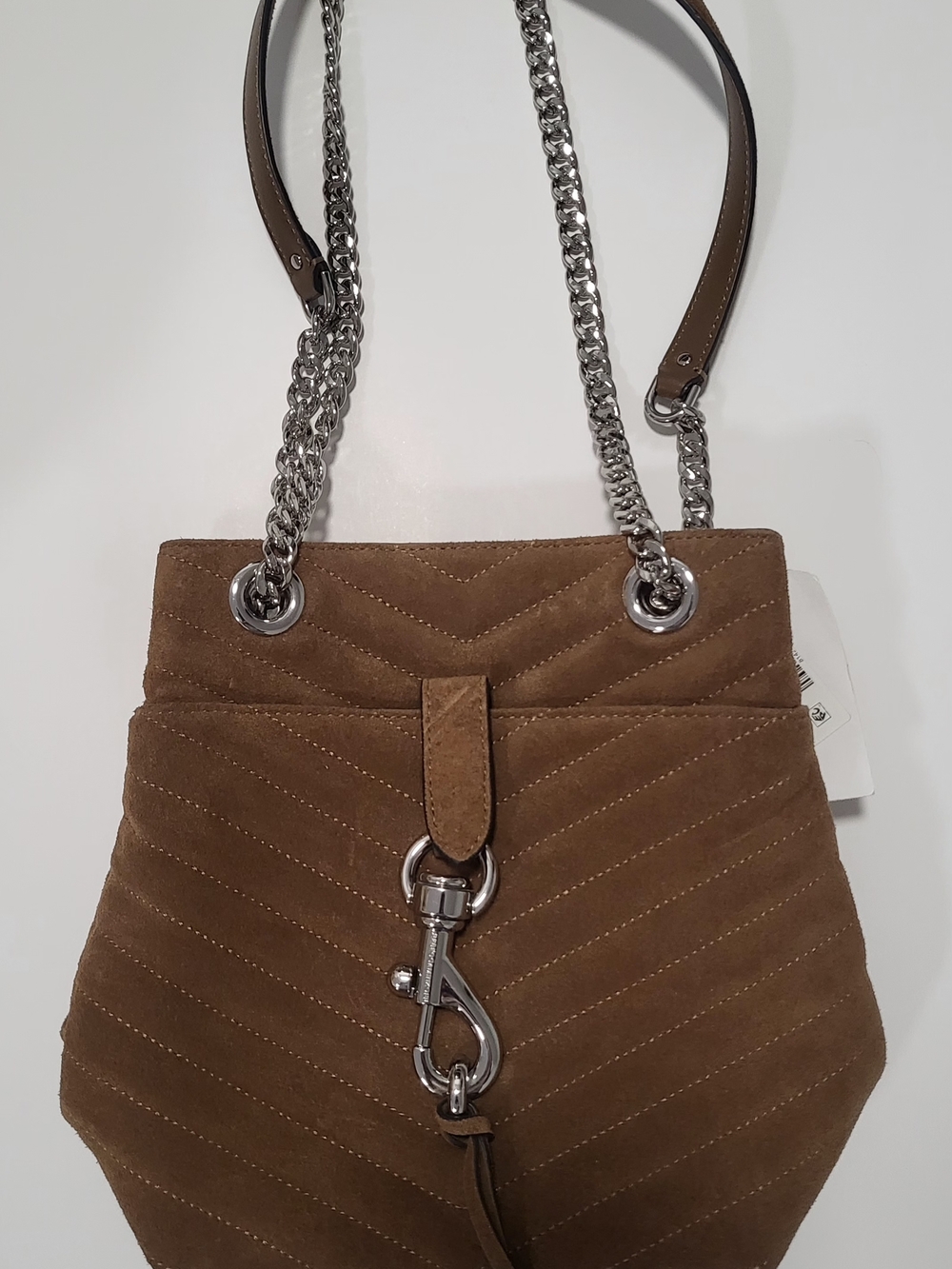 Women’s Brown Suede Chain Strap Shoulder Bag